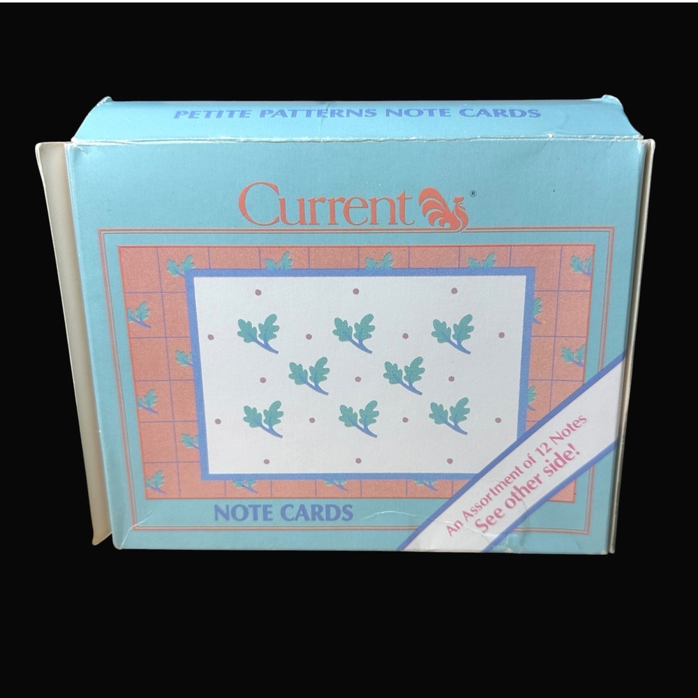 Vintage 1987 Current Inc Petite Patterns Note Cards 12 Count Box Pastel Floral